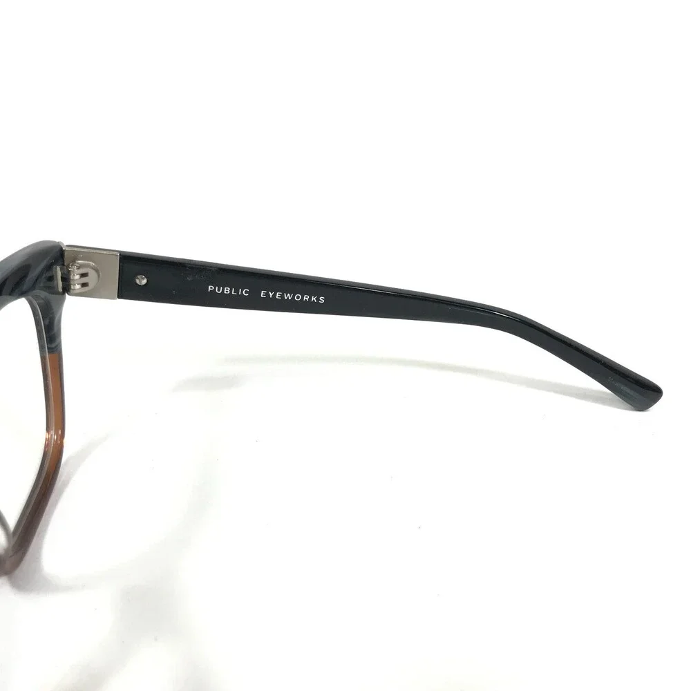 Public Eyeworks Eyeglasses Frames CAMDEN-C01 Brown Blue Thick Rim 52-19-140